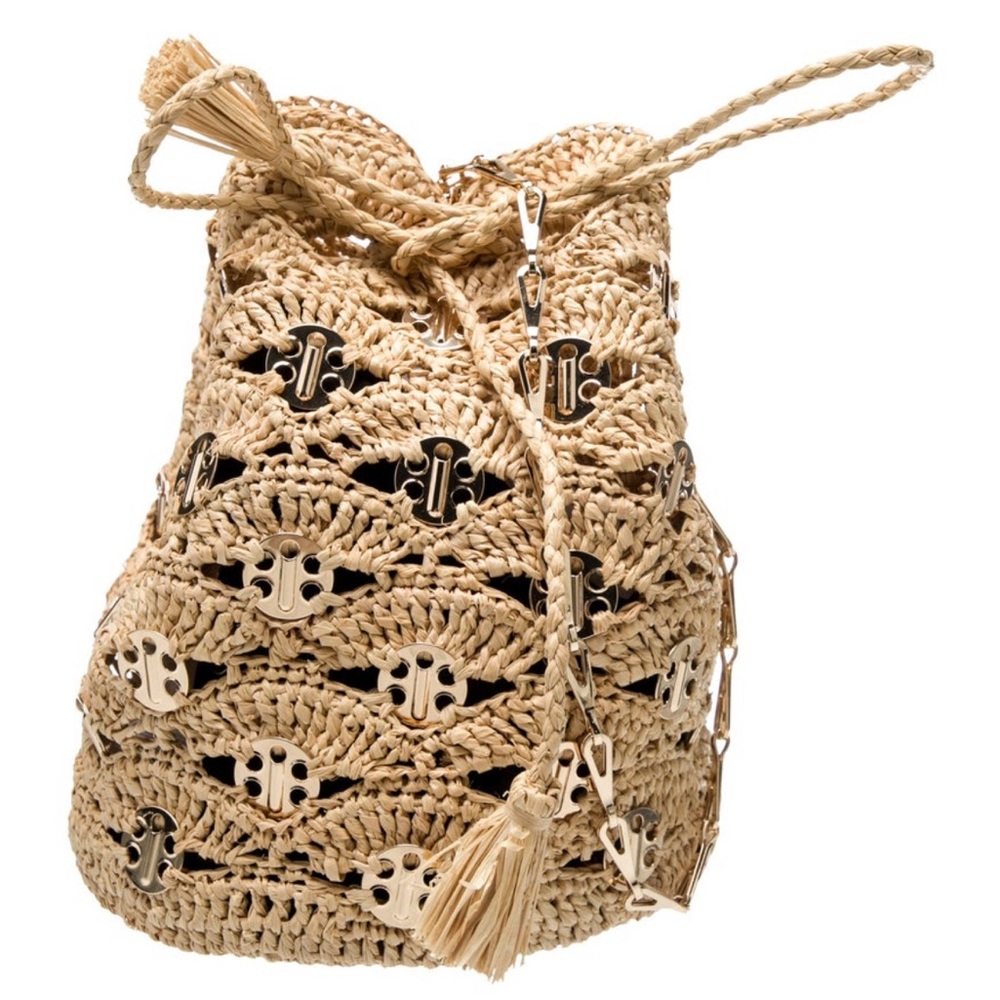 Paco Rabanne Raffia Bucket Bag